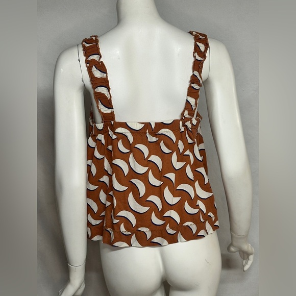 Lilla P Small Brown and White Patterned Women's Tank Top - Picture 5 of 9